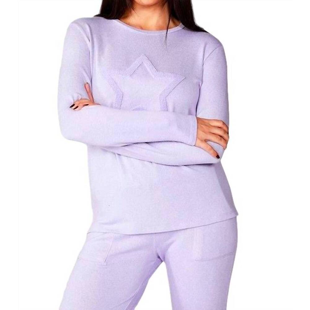 NEW FRENCH KYSS crew top with star in lilac